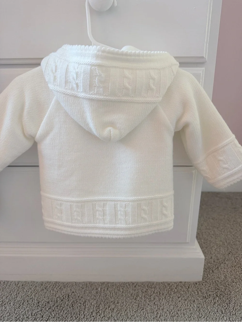 White Hooded Baby Knit Jacket